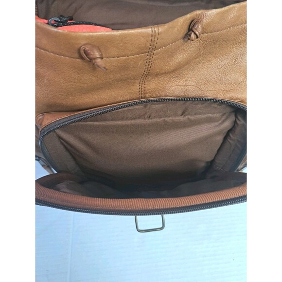 Genuine Leather Tan Backpack Made in Colombia – 16×15×4" Unisex Travel Rucksack - Picture 11 of 13